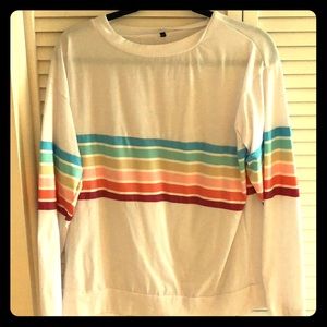 Long sleeve tee with rainbow